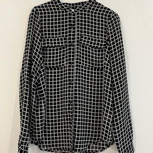 Black And White Checkered Button Down 